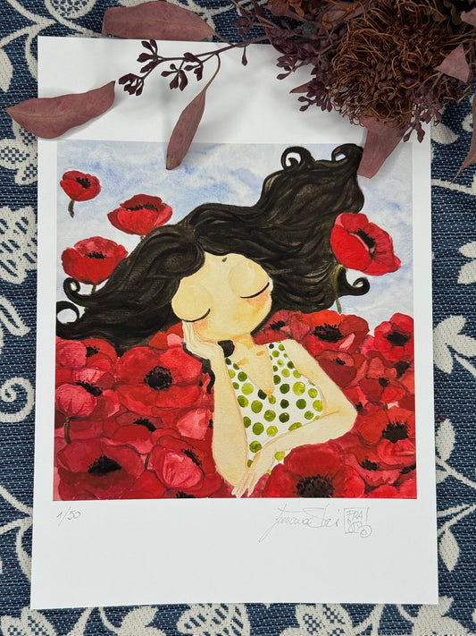 Stampa Fine Art “Papaveri e nuvole” – Edizione Limitata