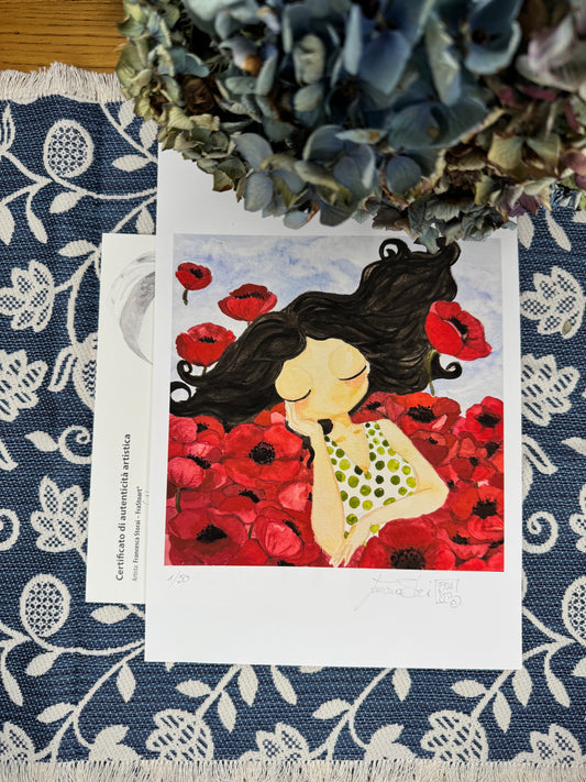 Stampa Fine Art “Papaveri e nuvole” – Edizione Limitata