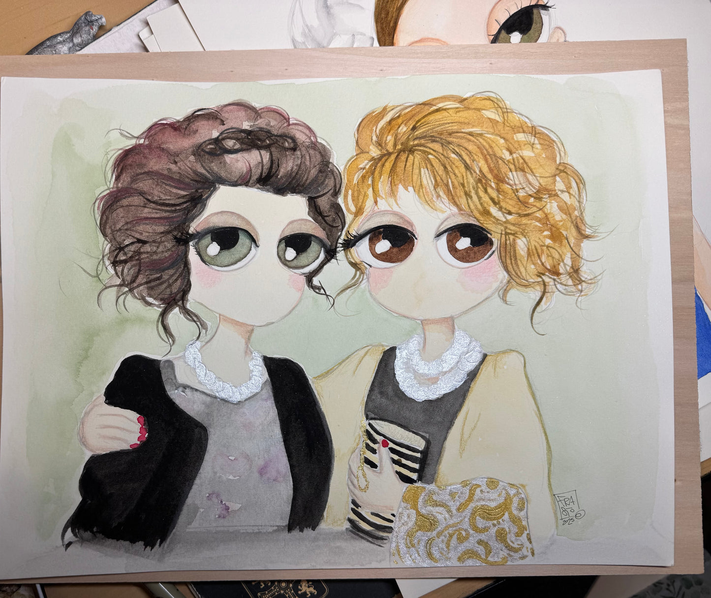 Pallocchi su commissione – Originale su carta Saunders Waterford 23×31 cm