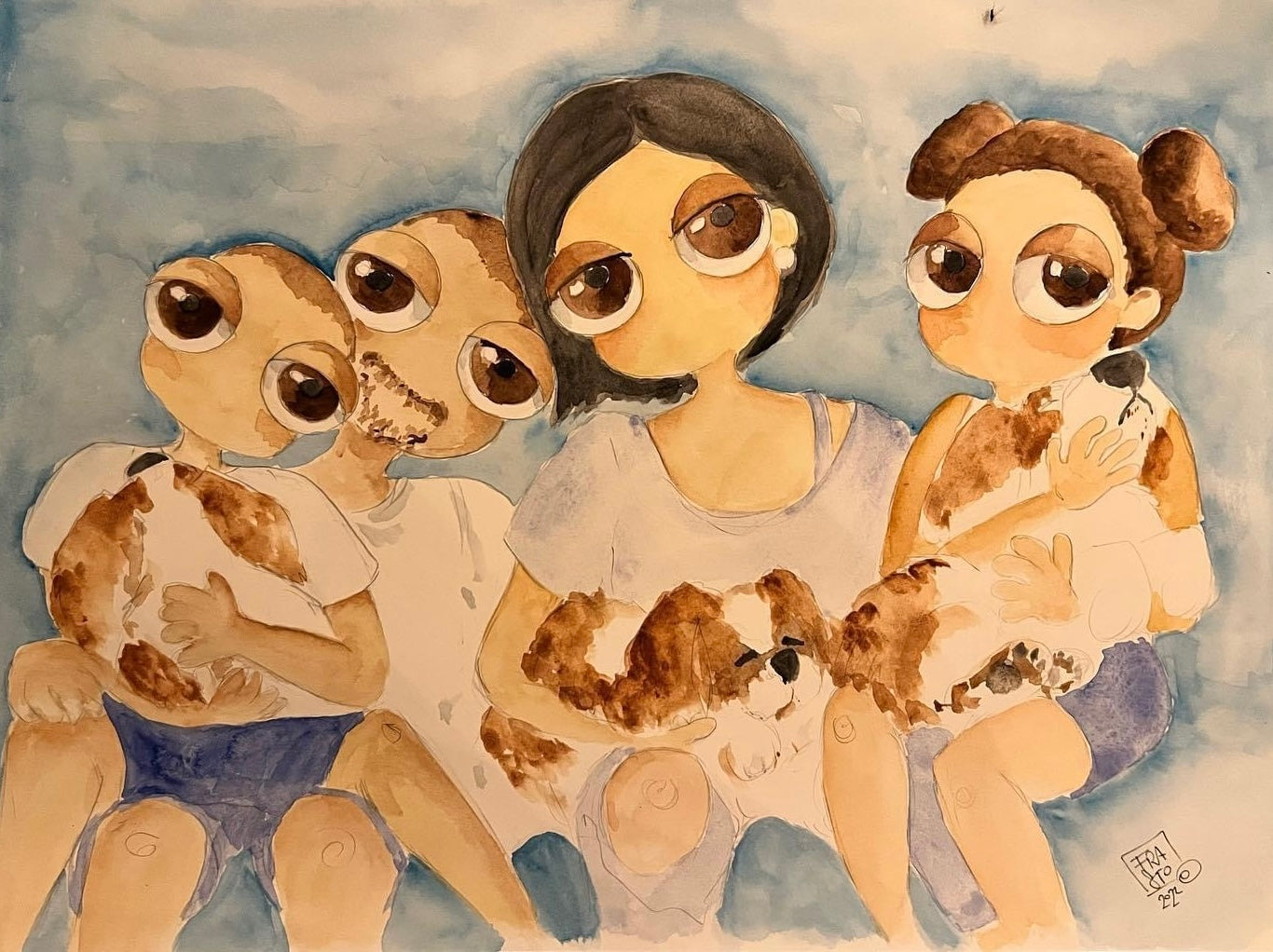 Pallocchi su commissione – Originale su carta Saunders Waterford 23×31 cm